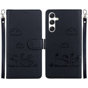 For Samsung Galaxy S25+ 5G Cute Cats RFID Leather Phone Case(Black)