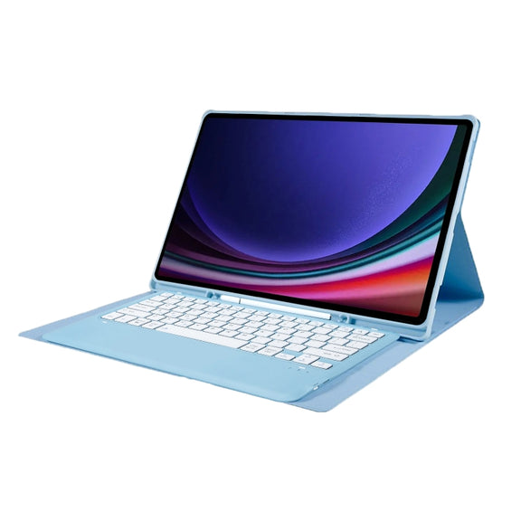 For Samsung Galaxy Tab S10 Ultra A910B Pen Slot Detachable Bluetooth Keyboard Leather Tablet Case(Sky Blue)