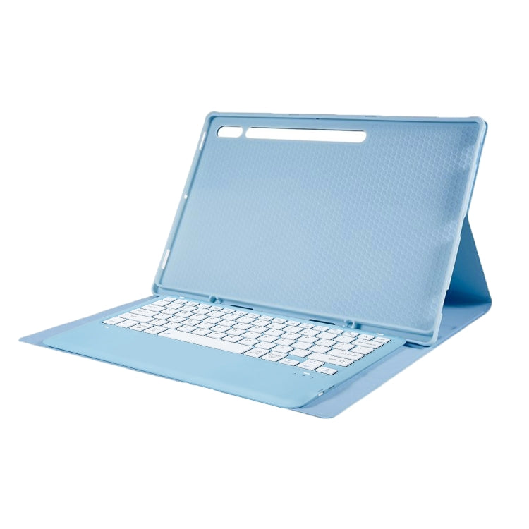 For Samsung Galaxy Tab S10 Ultra A910B Pen Slot Detachable Bluetooth Keyboard Leather Tablet Case(Sky Blue)