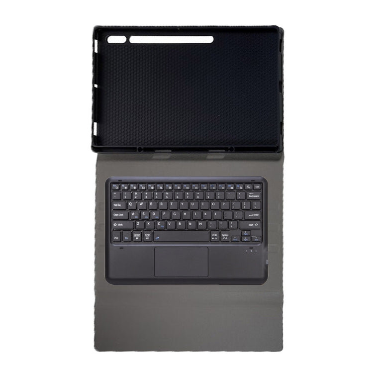 For Samsung Galaxy Tab S10 Ultra A910B-A Touch Pad Detachable Bluetooth Keyboard Leather Tablet Case(Black)