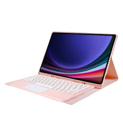 For Samsung Galaxy Tab S10 Ultra A910B-A Touch Pad Detachable Bluetooth Keyboard Leather Tablet Case(Pink)