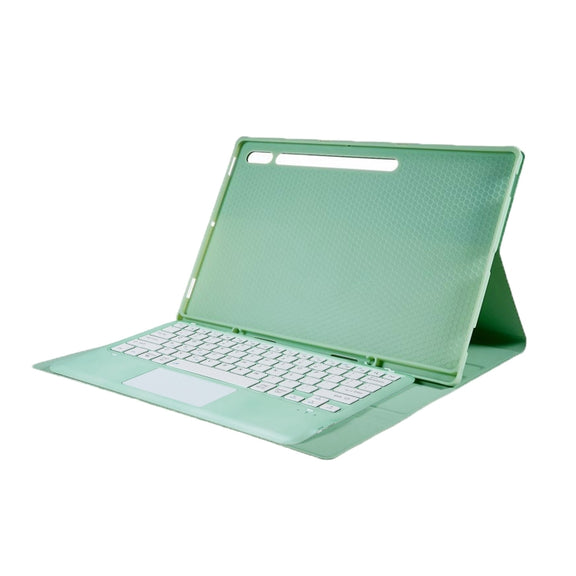 For Samsung Galaxy Tab S10 Ultra A910B-A Touch Pad Detachable Bluetooth Keyboard Leather Tablet Case(Mint Green)