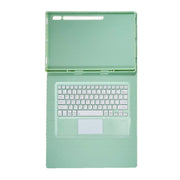For Samsung Galaxy Tab S10 Ultra A910B-A Touch Pad Detachable Bluetooth Keyboard Leather Tablet Case(Mint Green)