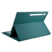 For Samsung Galaxy Tab S10 Ultra A910B-A Touch Pad Detachable Bluetooth Keyboard Leather Tablet Case(Dark Green)