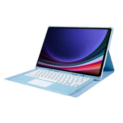 For Samsung Galaxy Tab S10 Ultra A910B-A Touch Pad Detachable Bluetooth Keyboard Leather Tablet Case(Sky Blue)