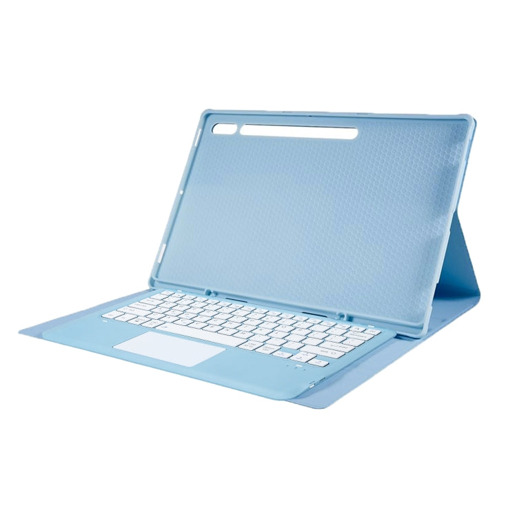 For Samsung Galaxy Tab S10 Ultra A910B-A Touch Pad Detachable Bluetooth Keyboard Leather Tablet Case(Sky Blue)