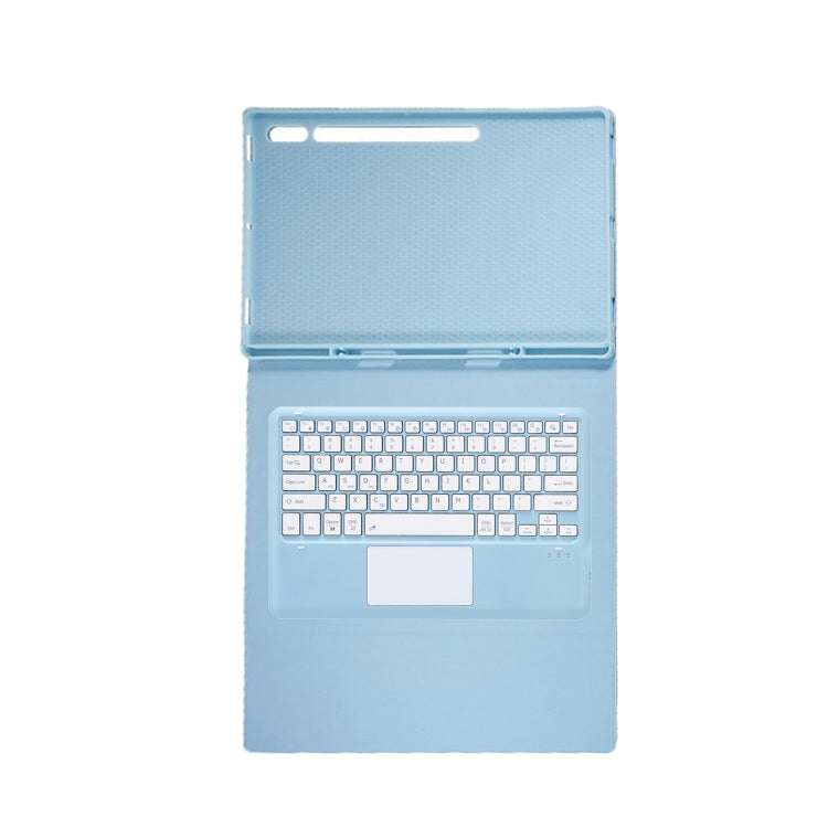 For Samsung Galaxy Tab S10 Ultra A910B-A Touch Pad Detachable Bluetooth Keyboard Leather Tablet Case(Sky Blue)