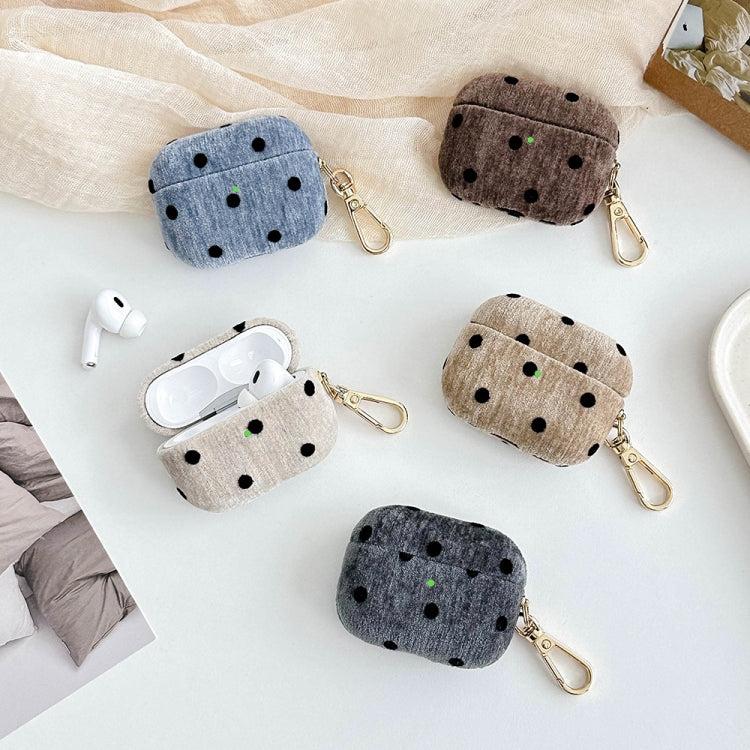 For AirPods 4 Velvet Cloth + PC Headset Shockproof Case(Coffee)