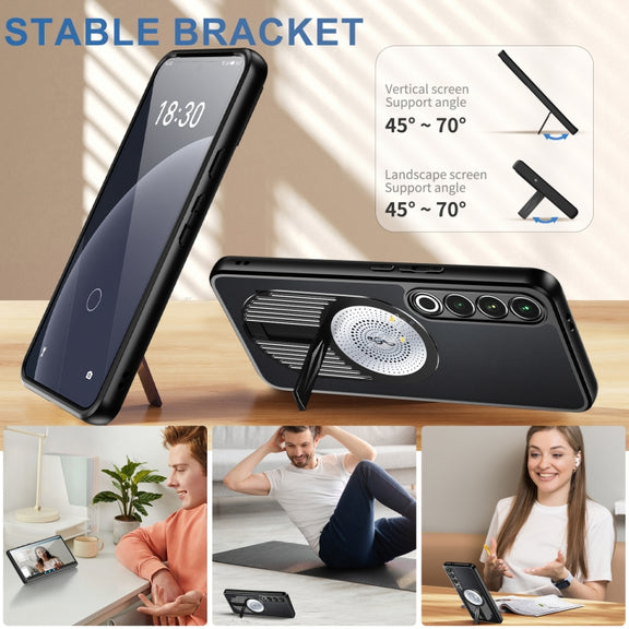 For Meizu 20 Pro Heat Dissipation Aromatherapy MagSafe Holder Phone Case(Black)
