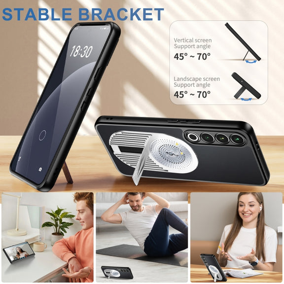 For Meizu 20 Pro Heat Dissipation Aromatherapy MagSafe Holder Phone Case(Silver)