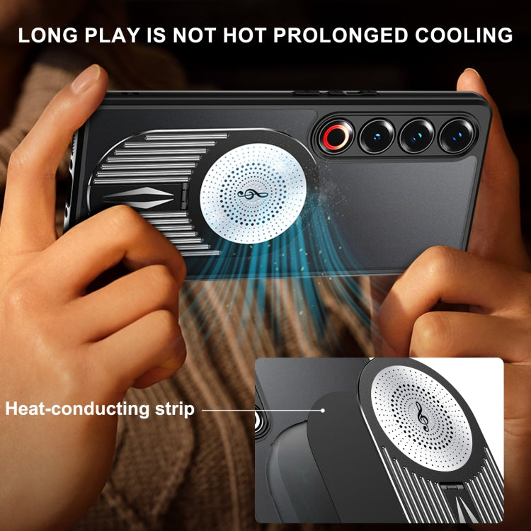 For Meizu 21 Pro Heat Dissipation Aromatherapy MagSafe Holder Phone Case(Black)