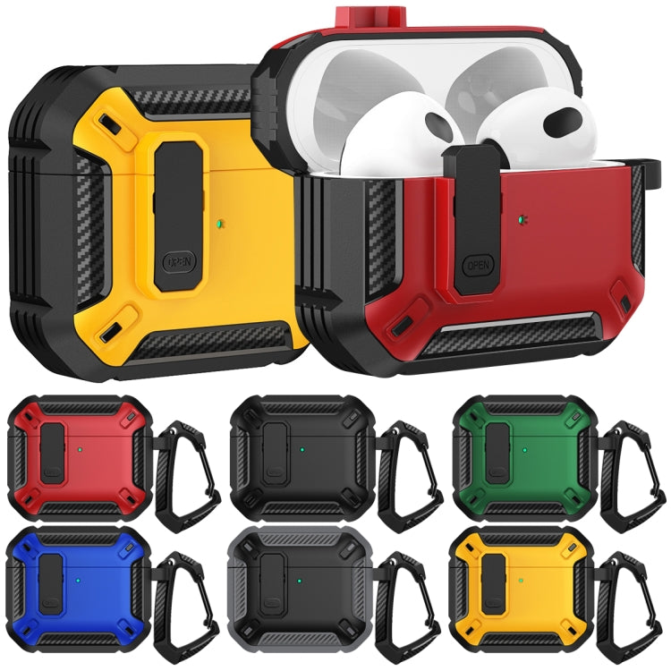 For AirPods 4 Shield Shockproof Earphone Protective Case with Hook(Black)