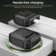 For AirPods 4 Shield Shockproof Earphone Protective Case with Hook(Black)