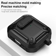 For AirPods 4 Shield Shockproof Earphone Protective Case with Hook(Black)