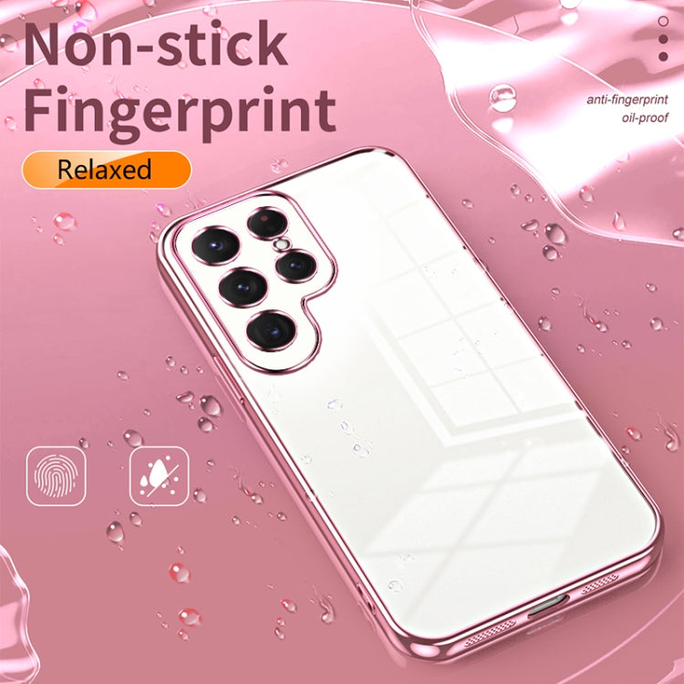 For Samsung Galaxy S25 Ultra 5G Transparent Plating Fine Hole Phone Case(Gold)
