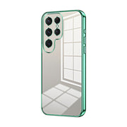 For Samsung Galaxy S25 Ultra 5G Transparent Plating Fine Hole Phone Case(Green)