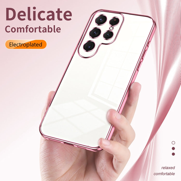 For Samsung Galaxy S25 Ultra 5G Transparent Plating Fine Hole Phone Case(Green)