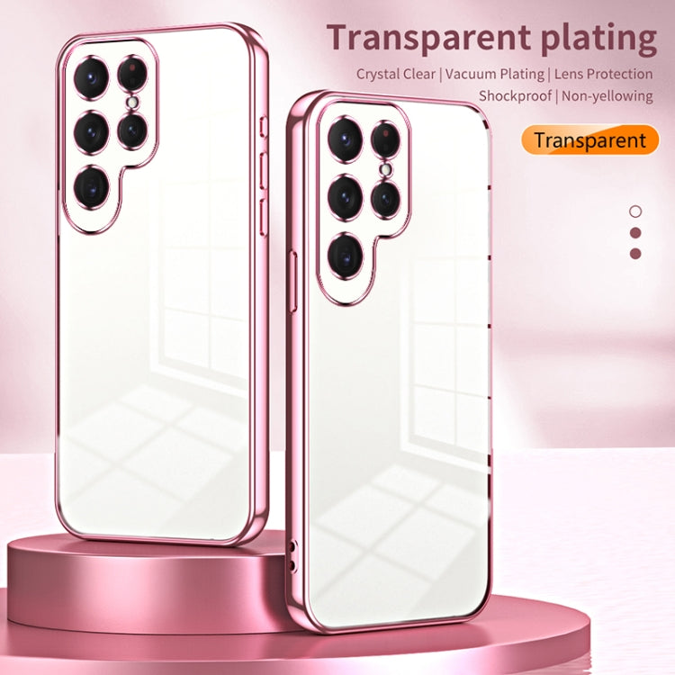 For Samsung Galaxy S25 Ultra 5G Transparent Plating Fine Hole Phone Case(Silver)