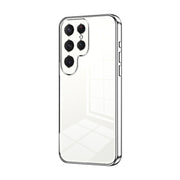For Samsung Galaxy S25 Ultra 5G Transparent Plating Fine Hole Phone Case(Silver)