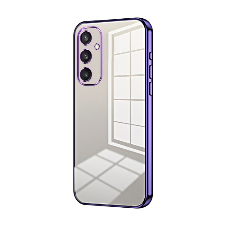 For Samsung Galaxy S25 5G Transparent Plating Fine Hole Phone Case(Purple)