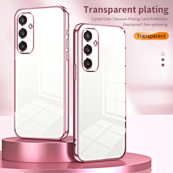 For Samsung Galaxy S25 5G Transparent Plating Fine Hole Phone Case(Gold)