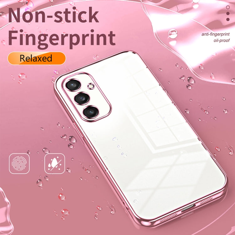 For Samsung Galaxy S25 5G Transparent Plating Fine Hole Phone Case(Blue)