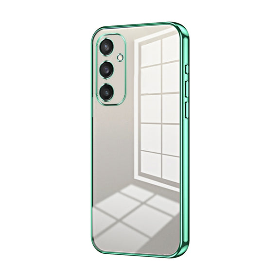 For Samsung Galaxy S25 5G Transparent Plating Fine Hole Phone Case(Green)