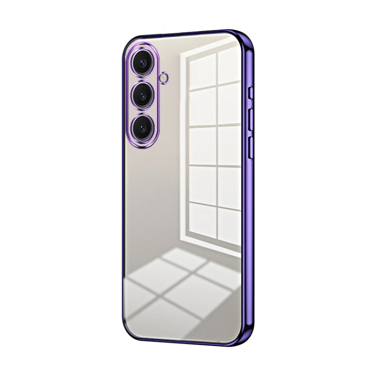 For Samsung Galaxy S25+ 5G Transparent Plating Fine Hole Phone Case(Purple)