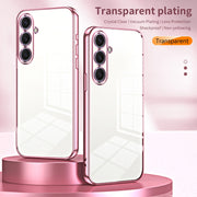 For Samsung Galaxy S25+ 5G Transparent Plating Fine Hole Phone Case(Blue)