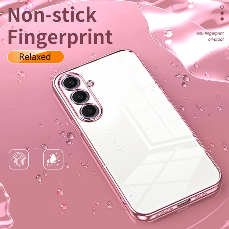 For Samsung Galaxy S25+ 5G Transparent Plating Fine Hole Phone Case(Blue)