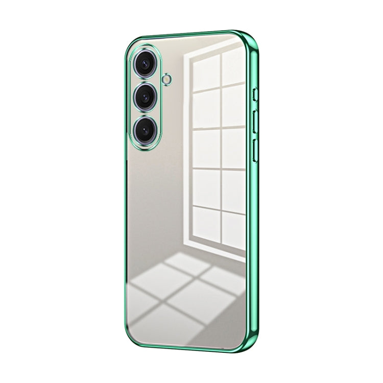 For Samsung Galaxy S25+ 5G Transparent Plating Fine Hole Phone Case(Green)