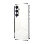 For Samsung Galaxy S25+ 5G Transparent Plating Fine Hole Phone Case(Silver)