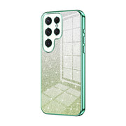 For Samsung Galaxy S25 Ultra 5G Gradient Glitter Powder Electroplated Phone Case(Green)