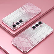 For Samsung Galaxy S25+ 5G Gradient Glitter Powder Electroplated Phone Case(Pink)