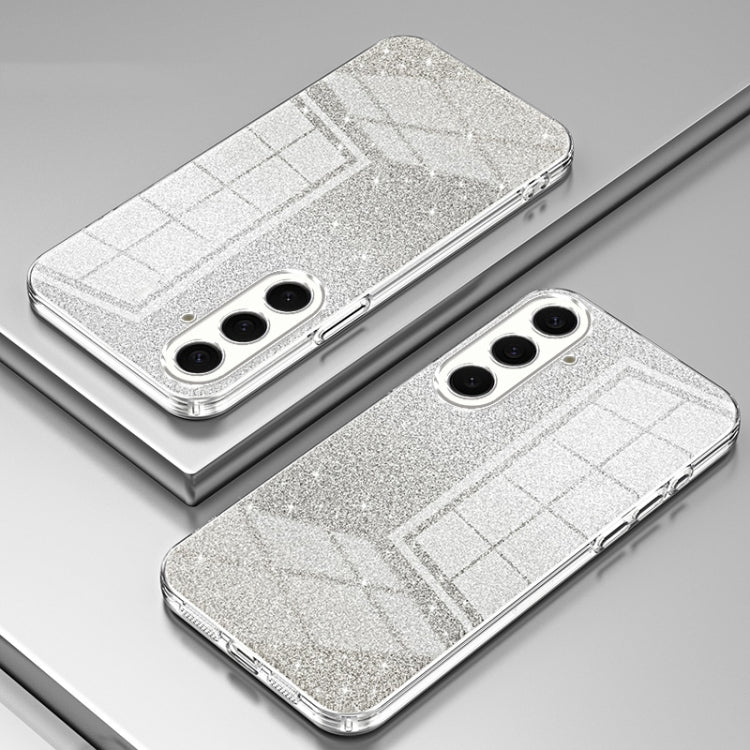 For Samsung Galaxy S25+ 5G Gradient Glitter Powder Electroplated Phone Case(Transparent)