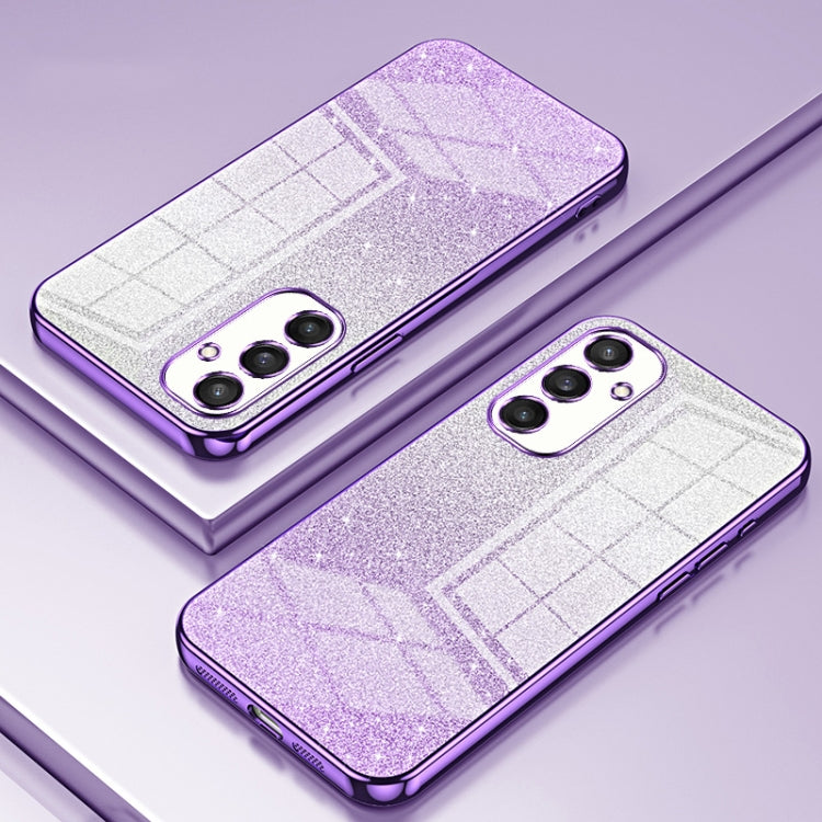 For Samsung Galaxy S25 5G Gradient Glitter Powder Electroplated Phone Case(Purple)