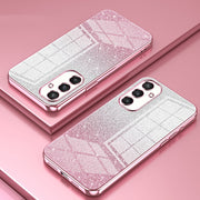 For Samsung Galaxy S25 5G Gradient Glitter Powder Electroplated Phone Case(Pink)
