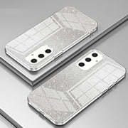 For Samsung Galaxy S25 5G Gradient Glitter Powder Electroplated Phone Case(Transparent)