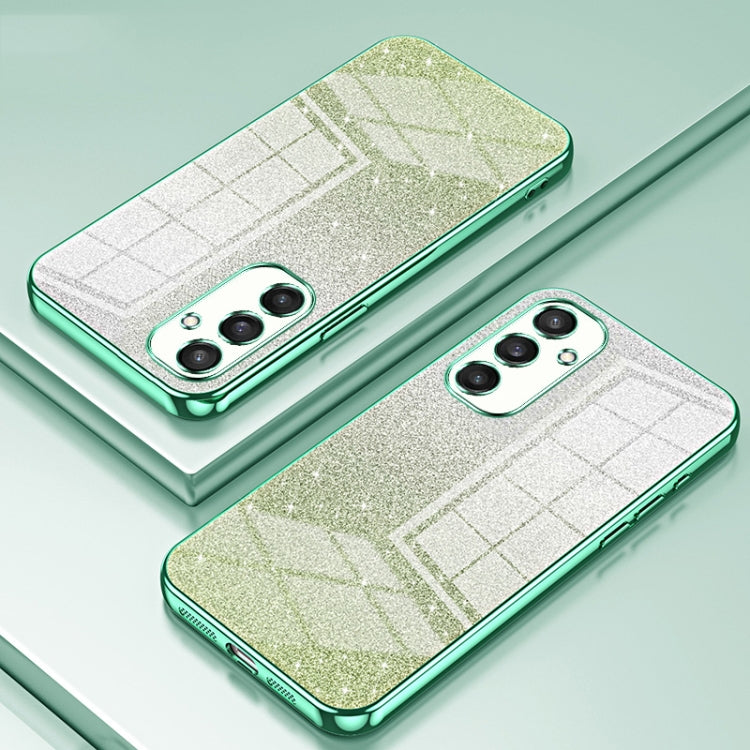 For Samsung Galaxy S25 5G Gradient Glitter Powder Electroplated Phone Case(Green)