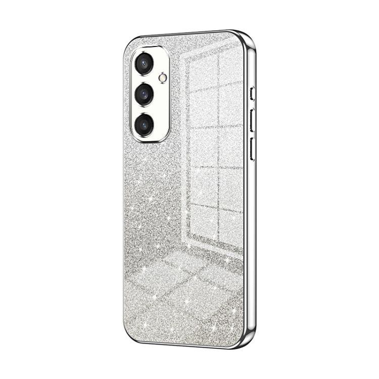 For Samsung Galaxy S25 5G Gradient Glitter Powder Electroplated Phone Case(Silver)