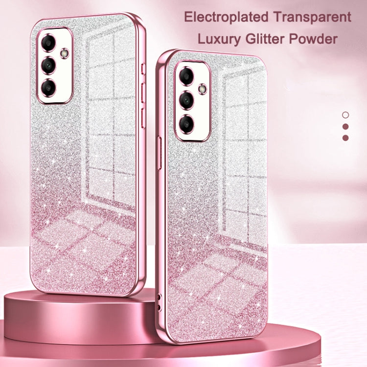 For Samsung Galaxy S25+ 5G Gradient Glitter Powder Electroplated Phone Case(Transparent)