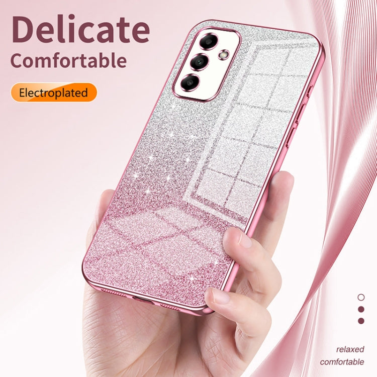For Samsung Galaxy S25 Ultra 5G Gradient Glitter Powder Electroplated Phone Case(Transparent)