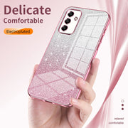 For Samsung Galaxy S25 Ultra 5G Gradient Glitter Powder Electroplated Phone Case(Pink)