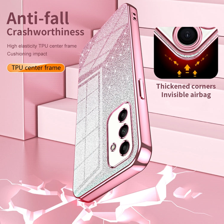 For Samsung Galaxy S25 Ultra 5G Gradient Glitter Powder Electroplated Phone Case(Green)