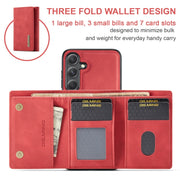 For Samsung Galaxy S24 FE 5G DG.MING M1 Series 3-Fold Multi Card Wallet + Magnetic Phone Case(Red)