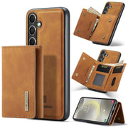For Samsung Galaxy S24 FE 5G DG.MING M1 Series 3-Fold Multi Card Wallet + Magnetic Phone Case(Brown)