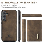 For Samsung Galaxy S24 FE 5G DG.MING M1 Series 3-Fold Multi Card Wallet + Magnetic Phone Case(Coffee)