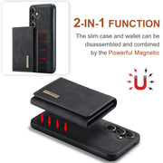 For Samsung Galaxy S24 FE 5G DG.MING M1 Series 3-Fold Multi Card Wallet + Magnetic Phone Case(Black)