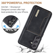 For Samsung Galaxy S24 FE 5G DG.MING M2 Series 3-Fold Multi Card Bag + Magnetic Phone Case(Black)