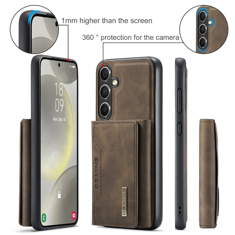 For Samsung Galaxy S24 FE 5G DG.MING M2 Series 3-Fold Multi Card Bag + Magnetic Phone Case(Coffee)